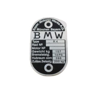 Tabliczka znamionowa BMW R4