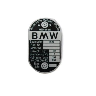 Tabliczka znamionowa BMW R20