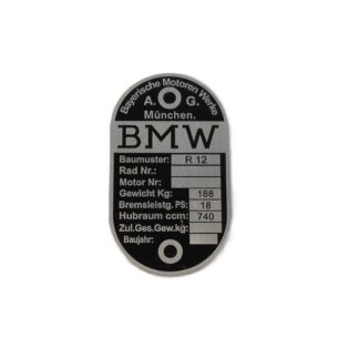 Tabliczka znamionowa BMW R12